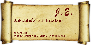 Jakabházi Eszter névjegykártya